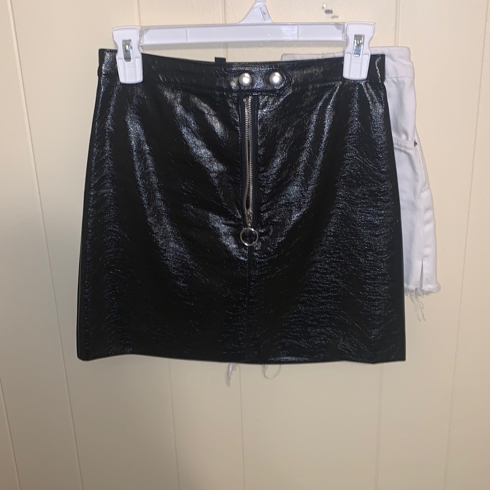 Faux leather skirt